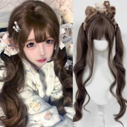 OLACARE Long Body Wave Black Brown Purple Cosplay Wigs Heat Resistant Synthetic Wigs Middle Part Natural Lolita LM Wigs Women