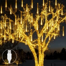 USB Meteor Shower Lights 30CM8Tubes-50CM8Tubes LED String Warm White Blue Colorful IP54 Waterproof 8 Mode Christmas Garden Decor