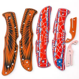 1pair G10 Blade Handle Grips for Spider Endua 4 C10 Folding Knife Patch Material Spider Web Grips DIY Accessories