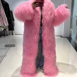 YOLOAgain 135-140cm Floor Length Mongolia Sheep Fur Coat Women Winter Warm Party Long Fur Coat Ladies Overcoat