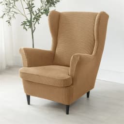 Polar Fleece Wing Chair Cover Stretch Spandex Wingback Armchair Covers Solid Color Relax Sofa Slipcovers With Seat Cushion Cover