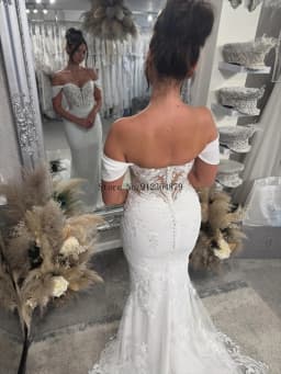 Customized Lace Applique Mermaid Wedding Dress Sheer Bustier Satin Bridal Dress Slim Fit Elegant Bridal Gown for Bride
