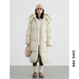CHIC VEN Women Long Down Coats Hooked Loose New Solid Woman Down Jacket Thick Soft Warm Female Overcoat Autumn Winter 2025