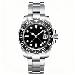 Customized LOGO 40mm Quartz GMT Man Watches Sapphire glass 10Bar Waterproof Luminous Diving Mens Wrist Watch Steel Bracelet
