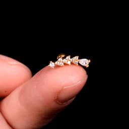 1pcs New Style Stainless Steel Ear Piercing Cz Stud Earrings Snake Moon Round Ball Arc Cartilage Helix Conch Screw Back Earring