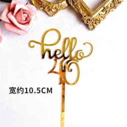 New 0-9 Number Happy Birthday Cake Topper Golden Acrylic Wedding Cake Topper Adorn For Kids Birthday Party Holiday Cake Supplies