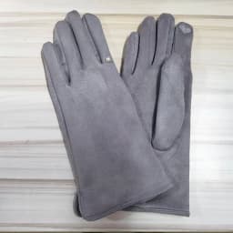 Winter Female Single Layer Warm Cashmere Full Finger Button Cycling Mittens Women Suede Leather Touch Screen Driving Gloves J23