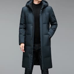 2026 winter long style Men's 90% White Duck Down coat warm Down Jackets hat detachable fashion Men thicken Jacket size M-5XL