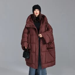 Janveny 2026 Newest Winter Loose Long Puffer Jacket Women Hooded 90% White Duck Down Coat Female Fluffy Warm Down Parka Outwear