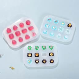 Ear Studs Resin Mold For DIY Mini Heart Shaped Gem Ear Stud Decoration Earrings Silicone Mold UV Epoxy Resin Jewelry Making Tool