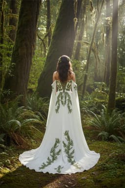Kyoto Customized Green Leaf Embroidery With Cape Wedding Dress Off Shoulder A-line vestidos de noche Lace-up Sweep Train Formal