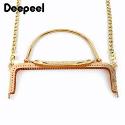 1/2Pcs Deepeel 22cm Metal Purse Frame Embossed Handbag Handle DIY Handmade Wallet Kiss Clasp Bag Sewing Brackets for Making Bags