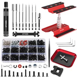 EPINON RC Car Repair Work Stand Repair Tool Set for 1/8 1/10 1/12 1/16 1/18 RC Car Crawler Truck Buggy