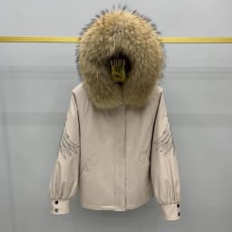 Women's 2024 New Long Sleeve Chic Fur Jackets Feminine Removable Rex Rabbit Liner Fur Integrated Women's Clothes Fashion Parkas