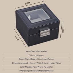Clear Glass Top PU Leather Watch Box Single Slot Men Jewelry Organizer Storage Case Collection Gift Holder Stand Display