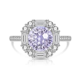 925 Sterling Silver Light Luxury Elegant Dahlia Cut High Carbon Diamond Sugar Cube Ring Women's Jewelry