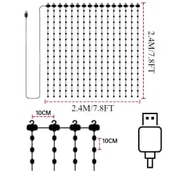 1/2PCS Smart Curtain Lights RGB Curtain String Lights with App Remote Music Sync Dynamic DIY for Indoor Outdoor Xmas Wall Decor