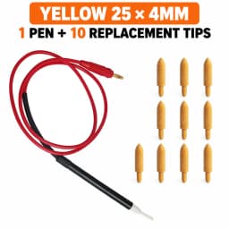 TOKTOS Brush Plating Pen Kit with 10 Replacement Tips 20-44mm Jewelry Gold Silver Electroplating Repair Pen Accessories