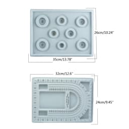 2Pcs Gray Flock Beads Tray Design Boards DIY Beading Bracelet Tools Jewelry Storage Box Tray Diy Jewelry Making
