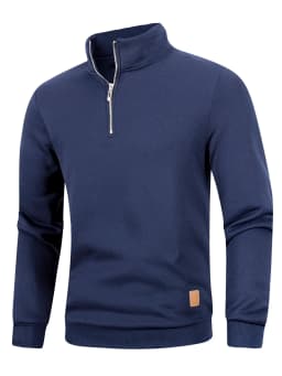 Autumn Men's Zipper Pullover Turtlenecks Warm Sweaters Solid Color Long Sleeved Fashion Male Casual Daily Sweatshirt Top