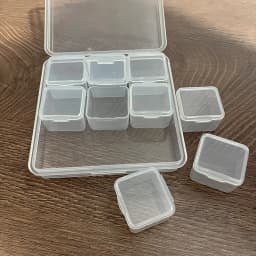 9 Grids Clear Square Plastic Box Mini 9 in 1 Separable Compartment Removable Case Fit Nail Beads Jewelry Storage Organizer