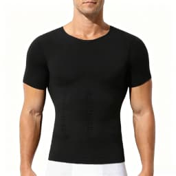 1Pcs Seamless Compression Shirt for Men, Slimming Abdomen Body Shaper Short Sleeve Vest, Workout Undershirt for Daily Training