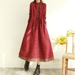 Spring Floral Print Maxi Dr Women's Clothing Vintage Forest System Cut Label Large Swing Dr Long Sve round Ne A-Li...