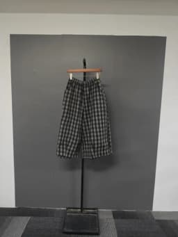 EAM Plaid High Elastic Waist Wide Leg Ankle Length Vintage Pants New Trousers Women Fashion Tide Autumn 2026 30A4051