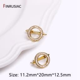 Earring Making Supplies Gold Plated Zircon Earwire Earring Hooks DIY Women Earring Jewelry Making Accessories Wholesale