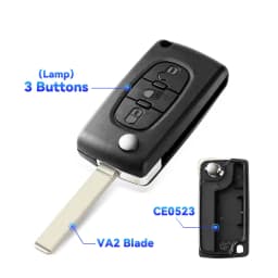 KEYYOU Remote Key Case for Peugeot 207 307 308 407 607 807 For Citroen C2 C3 C4 C5 C6 Flip Folding Car Key Shell 2/3/4 Buttons