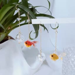 Unique Asymmetrical Goldfish Earring Cute Resin Koi Earrings Creative Bubble And Koi Goldfish Design Earrings Custom Jewelry