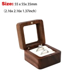 Free Custom Name Walnut Wooden Ring Box Personalized Wedding Anniversary Gift Walnut Wood Engagement Wedding Rings Box Gift