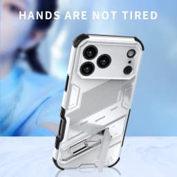 New Solid Armor Cyber Shockproof Phone Case For iPhone 17 Pro Max 17 AIR With Stand Holder Cover Protective Shell