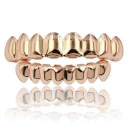 Gold Silver Plated Hiphop Teeth Grillz Top Bottom Set with Vampire Tooth Design for Party Streetwear Cool Dental Accessory