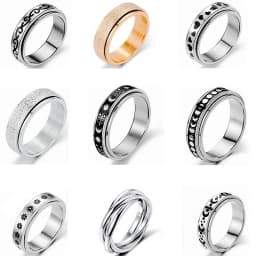 Anxiety Ring Figet Spinner Rings For Women & Men Stainless Steel Rotate Freely Spinning Anti Stress Accessories Jewelry Gifts