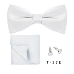 Solid Bowtie Pocket Square Cufflinks Set Business Men Neck 3pcs Bow Ties Handky Cufflinks Set Pocket Handkerchiet Accessories