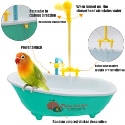 1PC Parrot Automatic IntelligentBath Bird Shower Bathtub Blue AccessoriesHousehold Plastic Parakeet Supplies AccessoryBird Cage