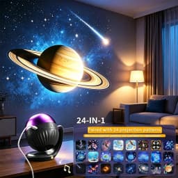 2026 Starry Ocean Galaxy Projector Night Light Auto Timer 24 Patterns 360° Rotatable Lamp with Sleep Sounds Kids Bedroom Decor G