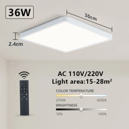 MARPOU Tuya Smart LED Ceiling Lamp Wood Grain App Voice Control Alexa/Google Remote Control Square Ceiling Lights Living Room