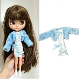 For Blythe Doll Outfit Clothes Luxury Checkered Coat Dress Set Sweet Princess Bowknot Skirt Clothing For Barbies OB24 Small 1/6