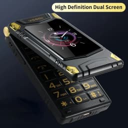 2G Outdoor Folding Senior Phone With Strong Battery Two Big Display Dual Sim Large Button SOS Key Speed Dial Loud Voice Phone