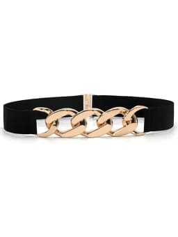 The Black Stretchy Elastic Chain Belt Is Slimming and Versatile. It Cinches the Waist and Is Suitable for Pairing with Sweaters,