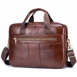 SCHLATUM Genuine Leather Briefcase for Men Large Capacity Laptop Bag's Men's Office Business Handbag