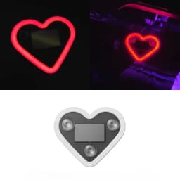 SEAMETAL Universal Car Solar Heart-shaped Light Car Window LED Peach Heart Atmosphere Lamp for Car Exterior Interior Decoration