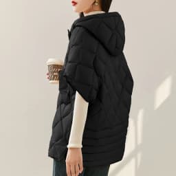 Schinteon Women 90% White Duck Down Irregular Vest with Hood Loose Sleeveless Jacket Solid Fashionable Autumn Winter Top 2026