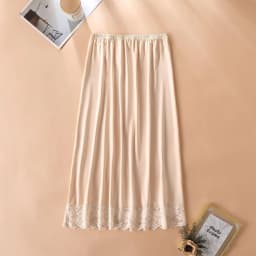 Thin Ice Silk Modal Female Half Length Skirt Lace Anti-Penetrating Underskirt Anti-glare Mesh Flower Innerwear Short Skirt Women