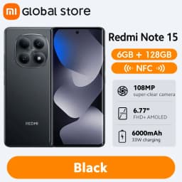 Global Version New Xiaomi Redmi Note 15 4G Smartphone 6GB / 8GB RAM 6000mAh 108MP Camera 6.77" AMOLED MTK Helio G100-Ultra 33W