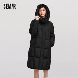 Semir Down Jacket Women Long Length Waterproof Oil-proof Stain-proof 2026 New Winter Detachable Hooded Winter Clothing Coats