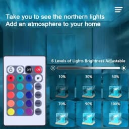 Starry Sky Projector Light LED Aurora Night Light USB Powered Remote 16 Colors Dimmable Mood Ambient Light Home Bedroom Decor