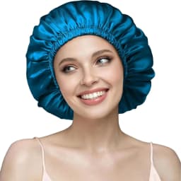 Birdtree 16MM 100% Real Silk Bonnet, Women Double Layer Sleeping Night Cap, Pure Hair Wrap Elastic Headwrap A34324M